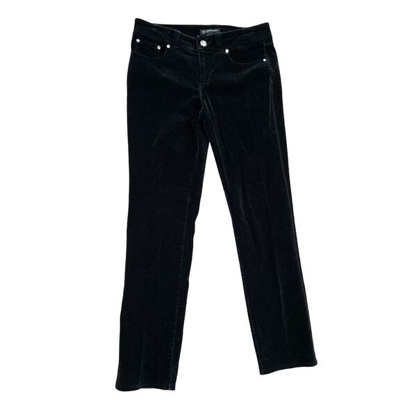 Velvet Jeans by INC Black Stretch Straight Leg Crystal Button Rivets Women's 6P - Picture 1 of 11